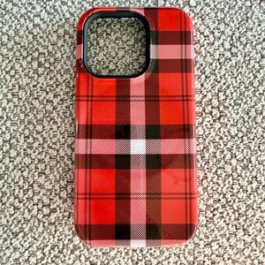 Casely As If! Red Plaid Case iPhone 15 Essential with MagSafe